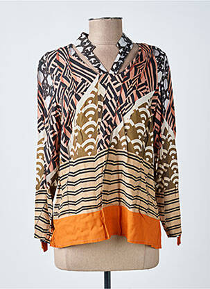 Blouse tissage popeline manches longues rose MERI & ESCA femme