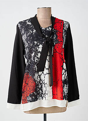 Blouse imprimé fantaisie manches longues noir GUY DUBOUIS femme