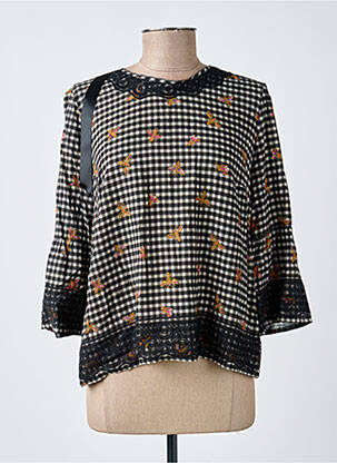 Blouse col rond manches 3/4 noir MERI & ESCA femme