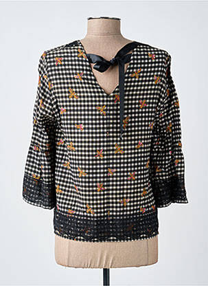 Blouse col rond manches 3/4 noir MERI & ESCA femme