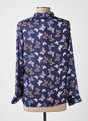 Chemisier tissage crêpe manches longues bleu MERI & ESCA femme