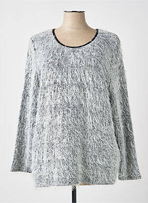 Pull tissage chiné manches longues gris MERI & ESCA femme