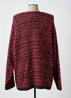 Pull tissage chiné manches longues rouge GUY DUBOUIS femme