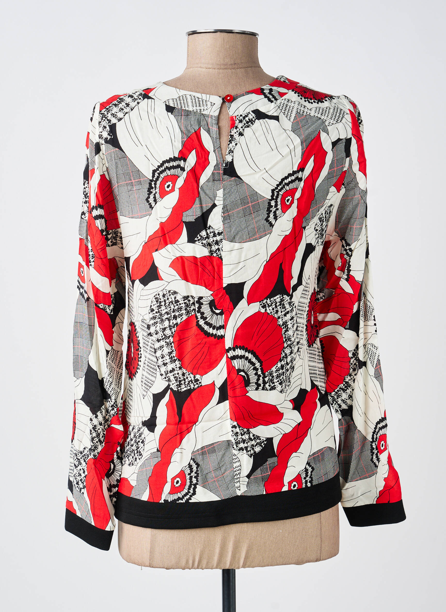 Blouse tissage popeline manches longues rouge MERI & ESCA femme
