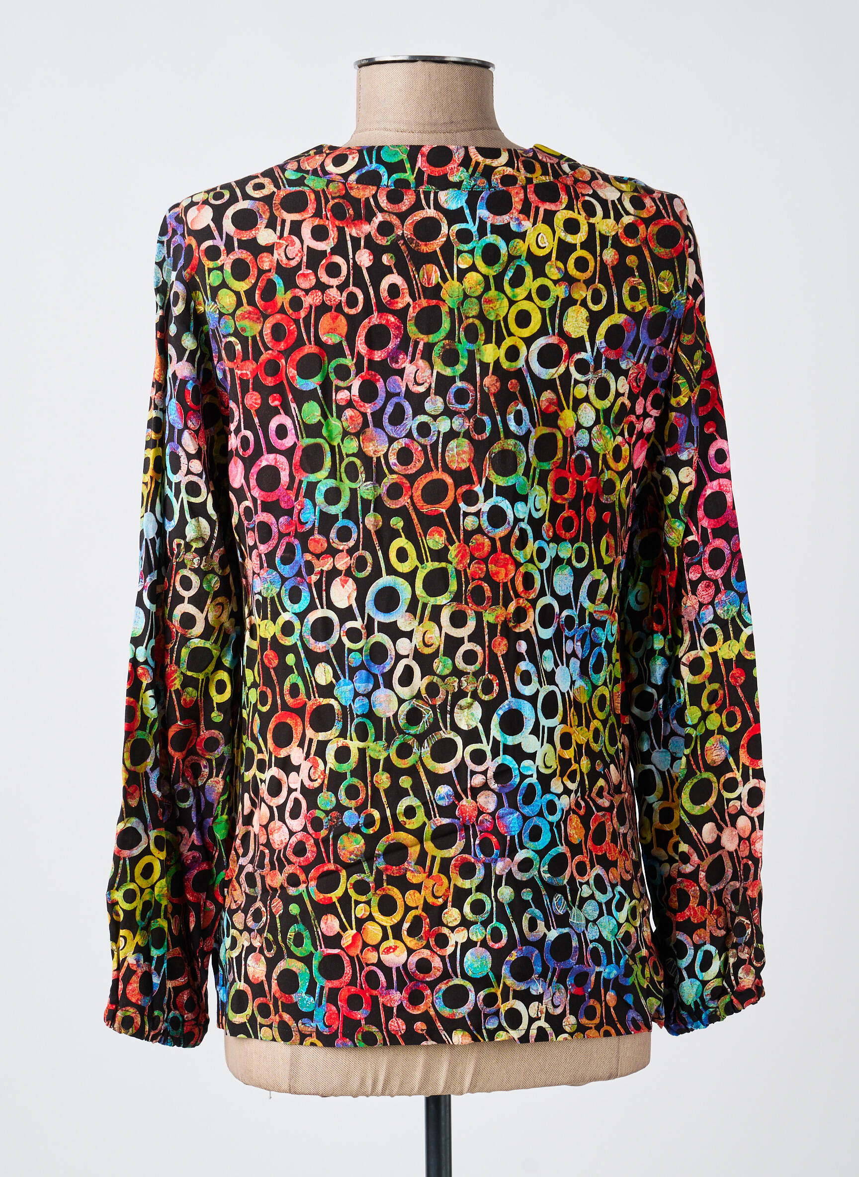 Blouse tissage popeline manches longues noir GUY DUBOUIS femme