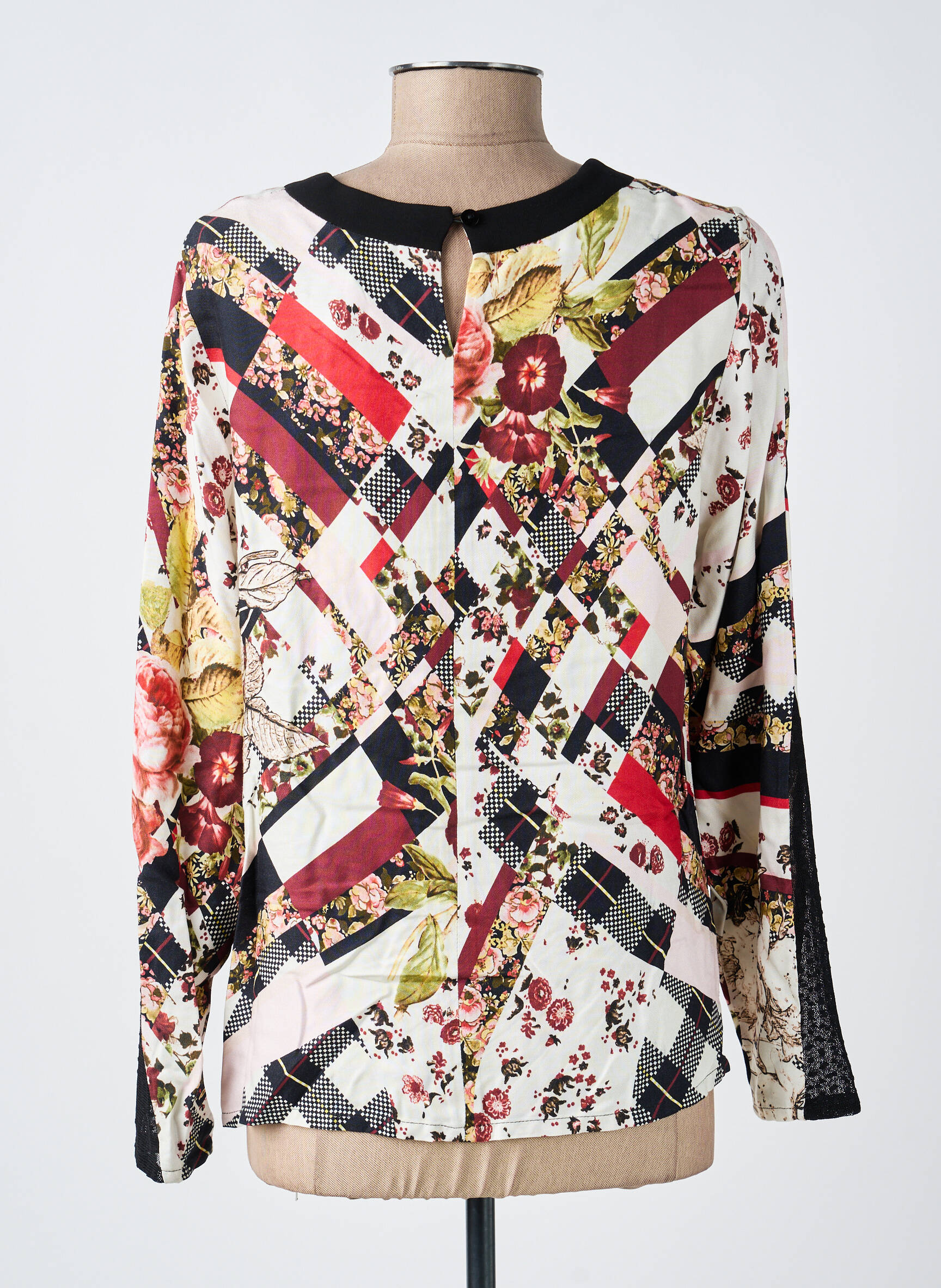 Blouse tissage popeline manches longues beige GUY DUBOUIS femme