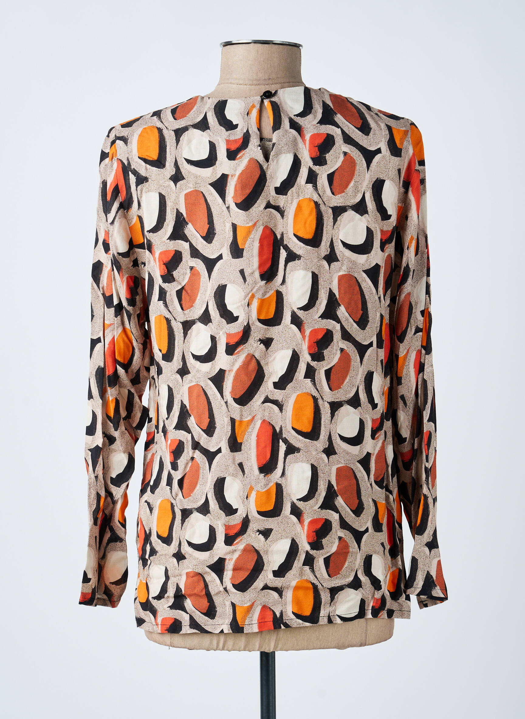 Blouse tissage popeline manches longues orange GUY DUBOUIS femme
