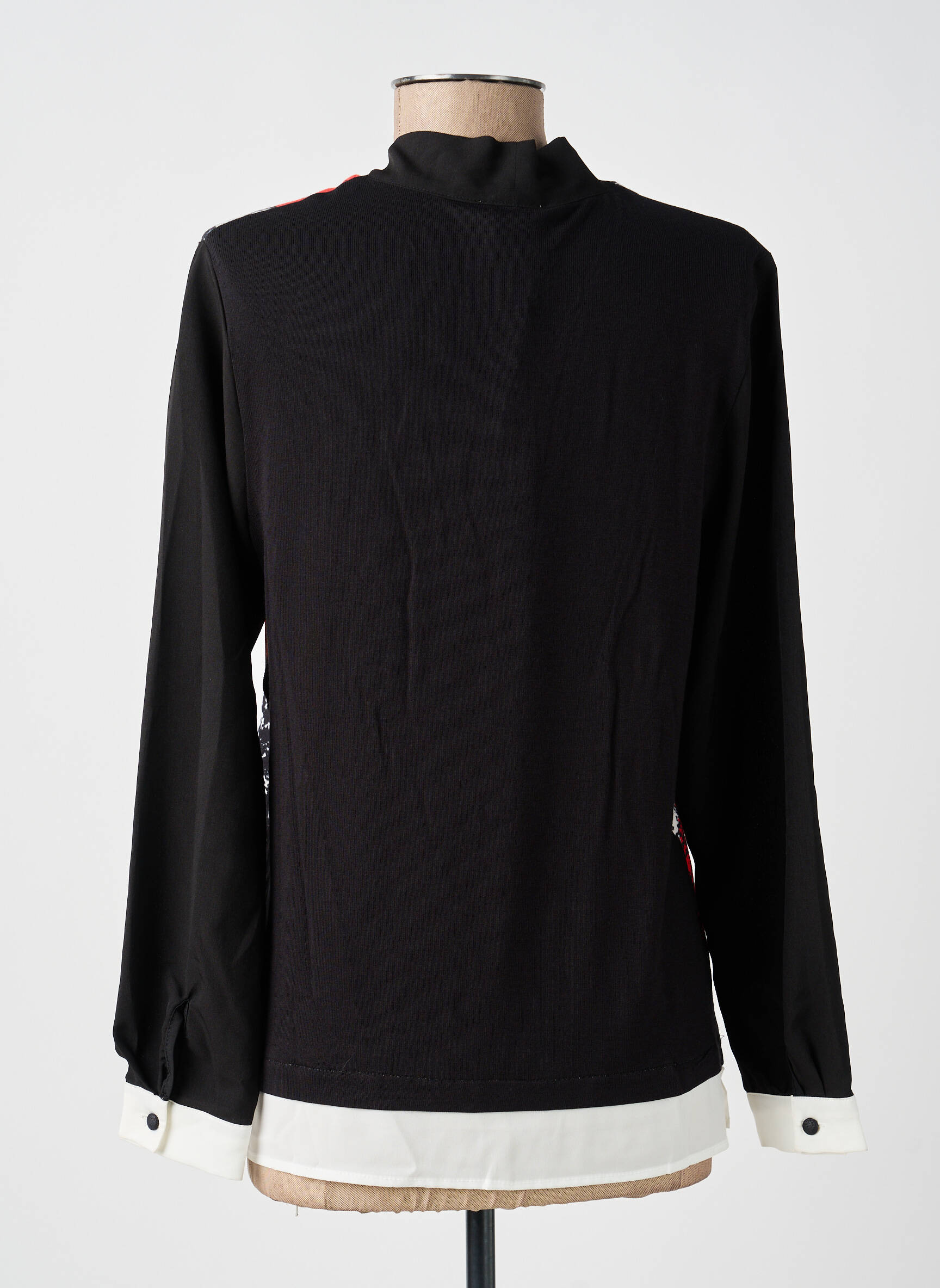 Blouse imprimé fantaisie manches longues noir GUY DUBOUIS femme