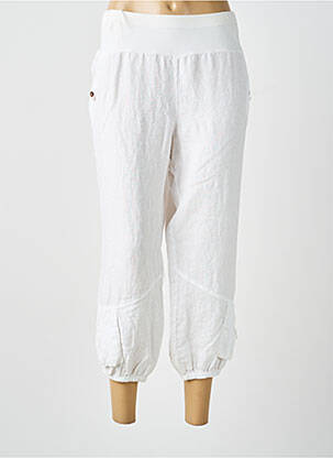 Pantacourt stretch taille normale blanc MERI 1 femme