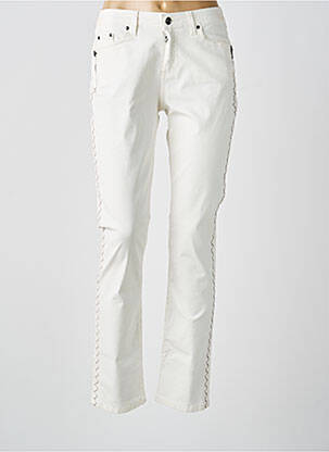 Pantalon slim tissage popeline taille normale blanc MERI & ESCA femme