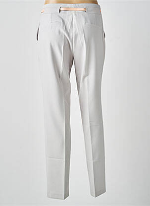 Pantalon chino fermeture zippée sous rabat avec crochet taille normale gris GUY DUBOUIS femme