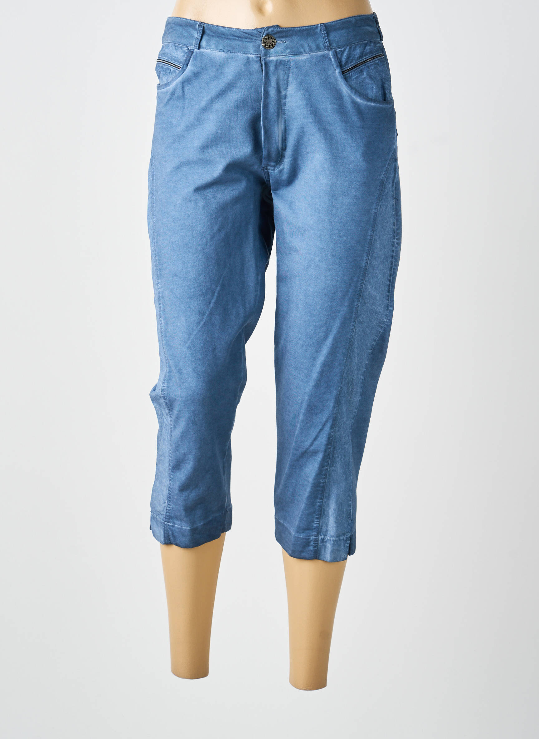 Pantacourt stretch taille normale bleu MERI & ESCA femme