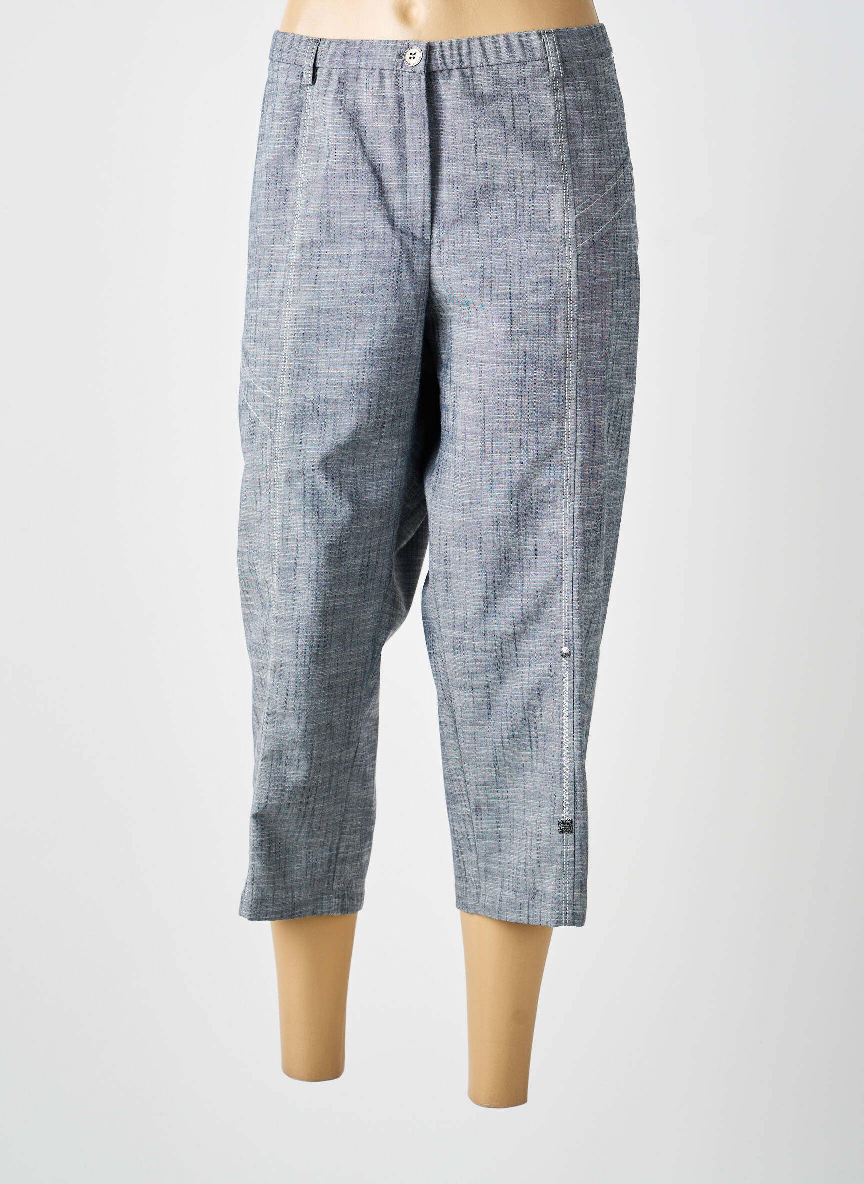 Pantacourt coupe droite taille normale gris FRANCE RIVOIRE femme