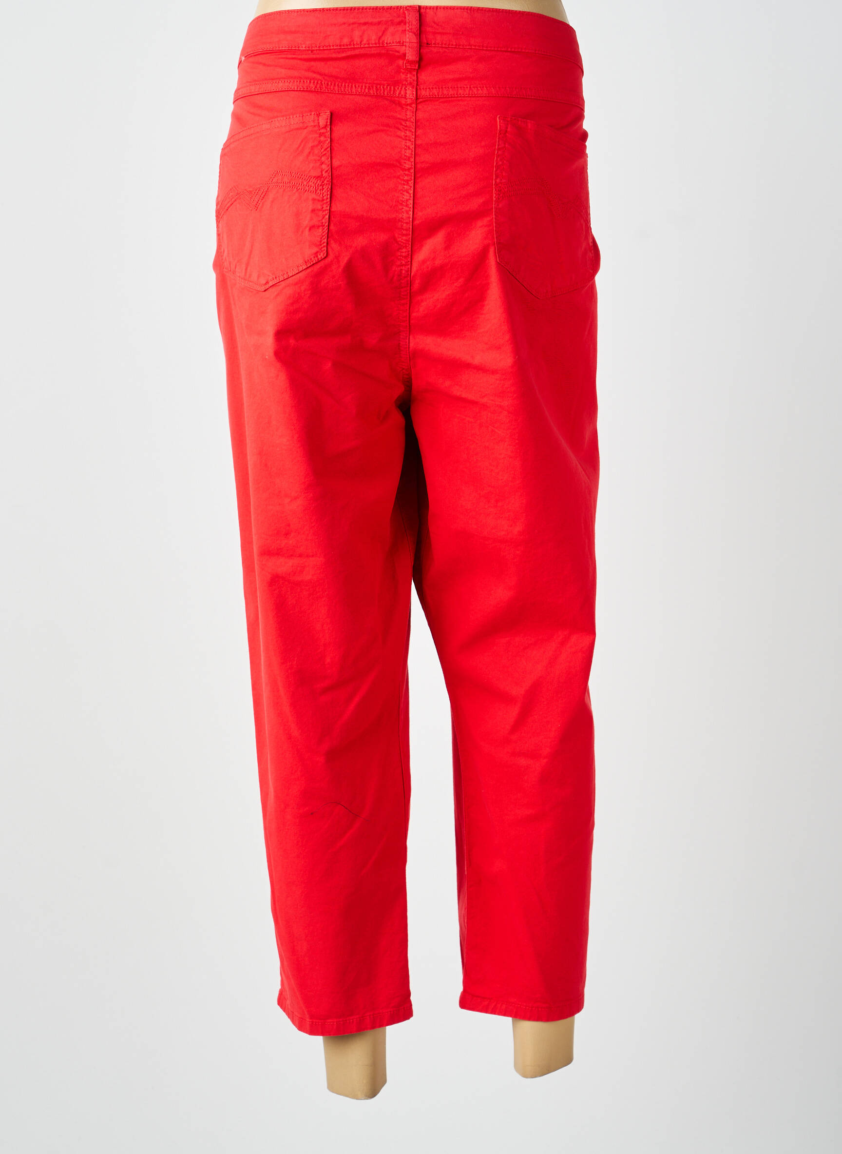 Pantacourt stretch taille normale rouge GUY DUBOUIS femme