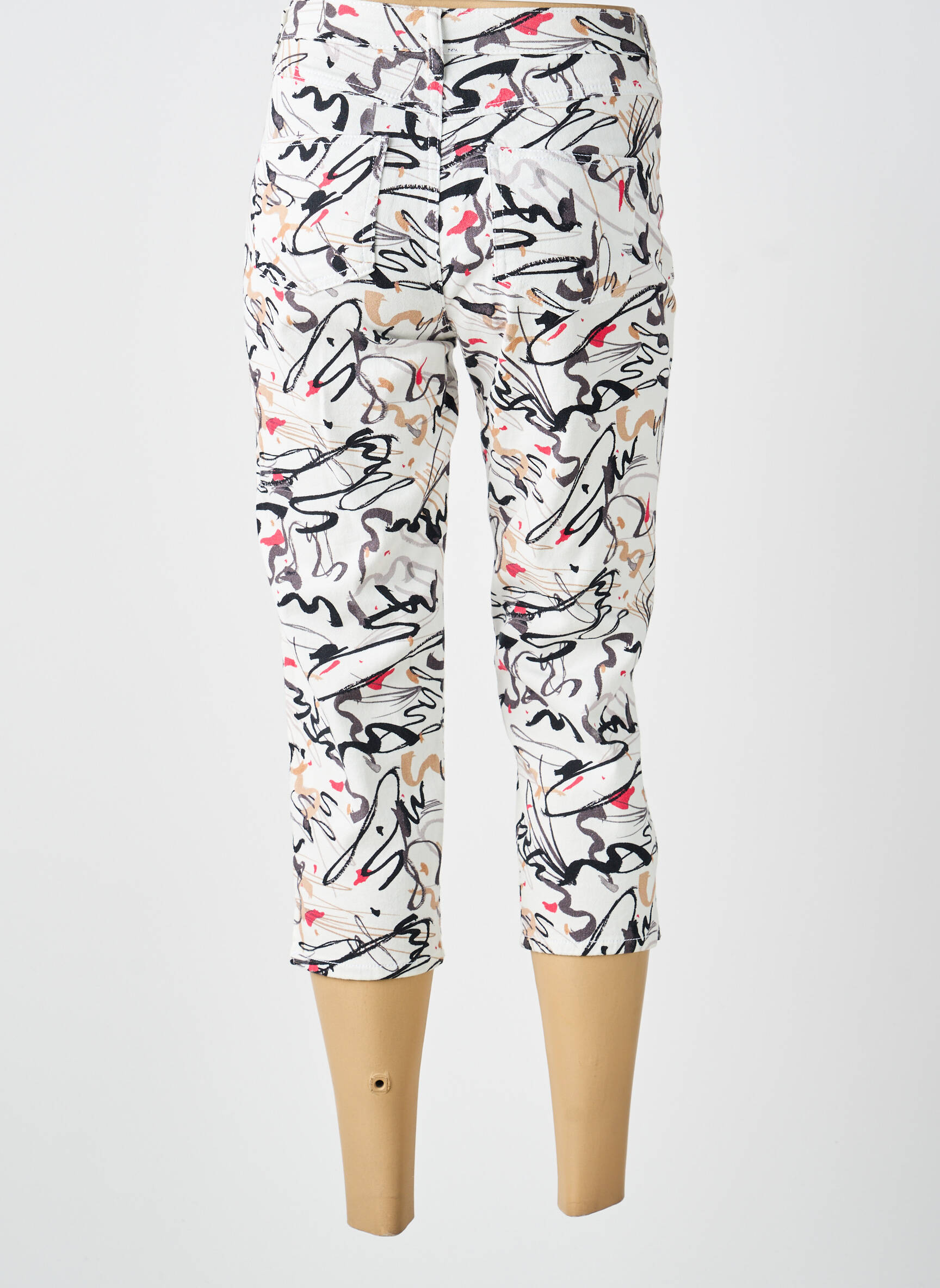 Pantacourt stretch taille normale blanc GUY DUBOUIS femme