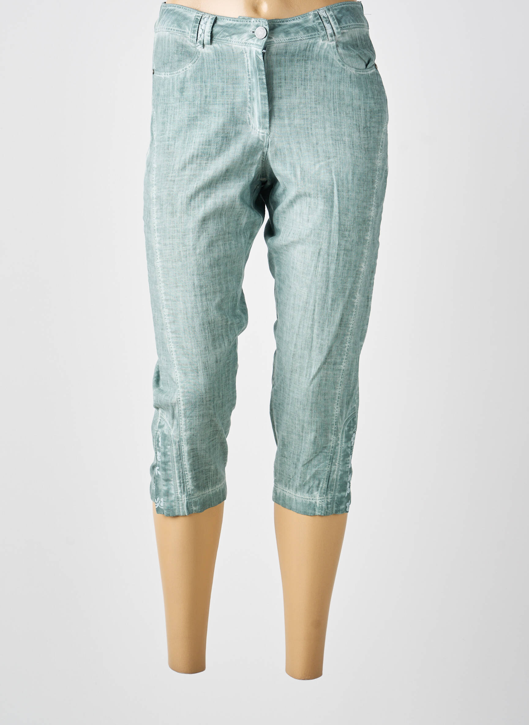 Pantacourt taille élastique taille normale vert MERI & ESCA femme