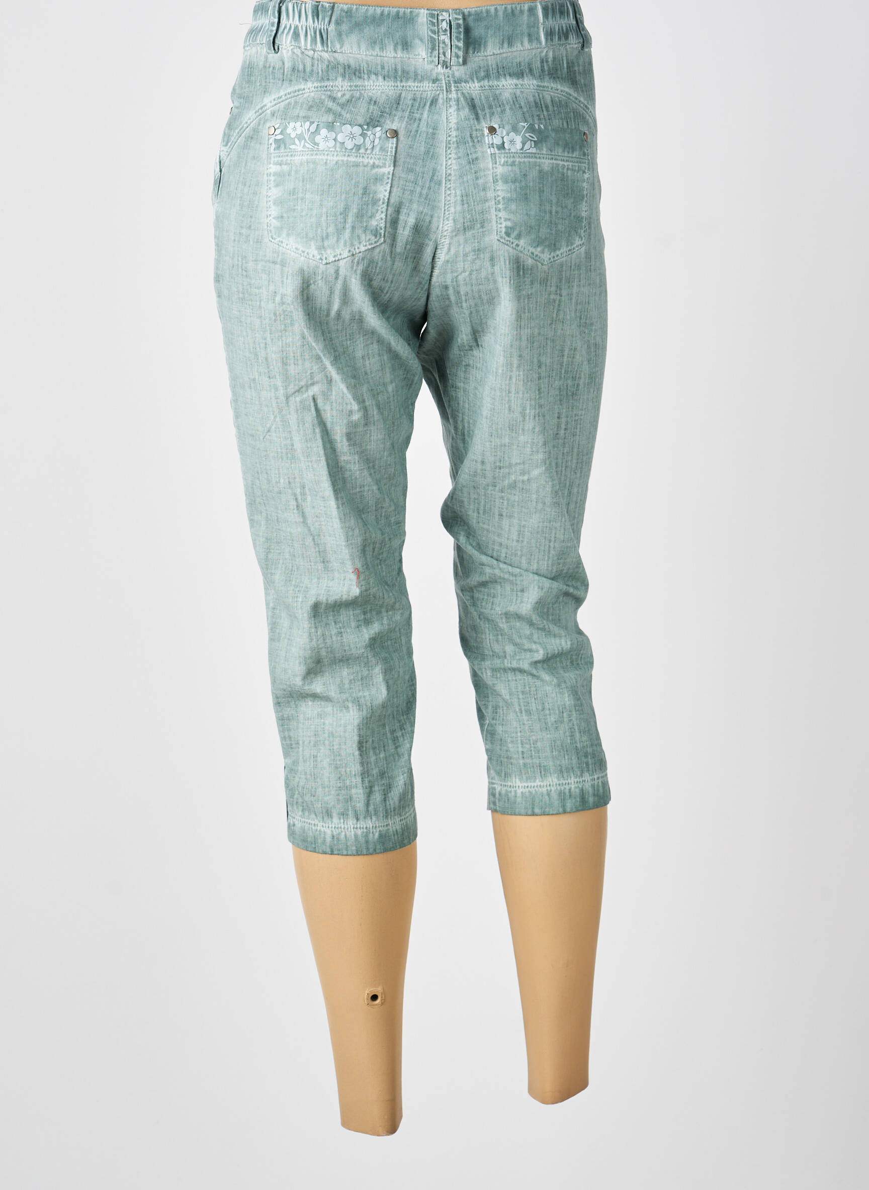 Pantacourt taille élastique taille normale vert MERI & ESCA femme