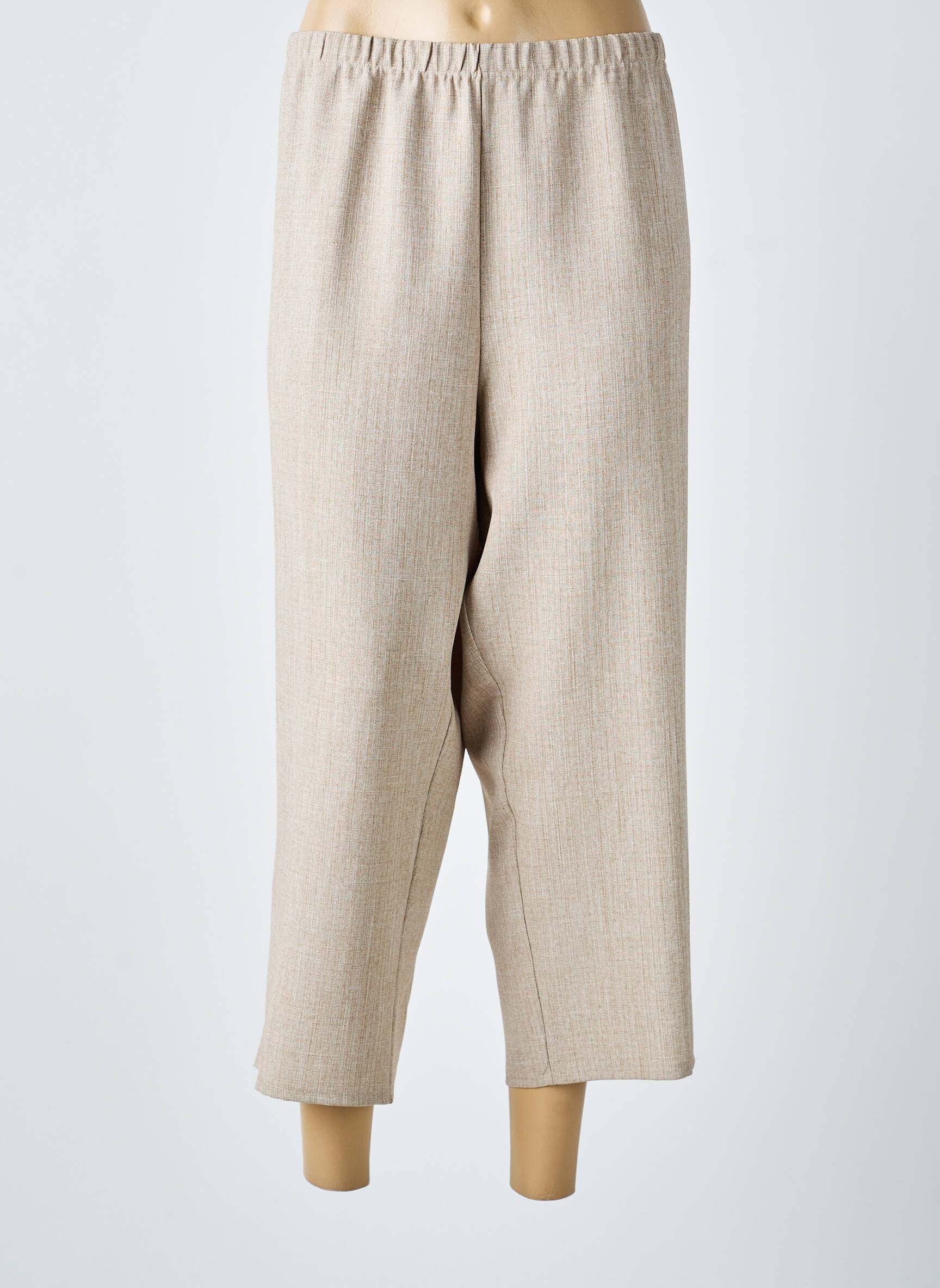 Pantacourt coupe droite taille normale beige GUY DUBOUIS femme