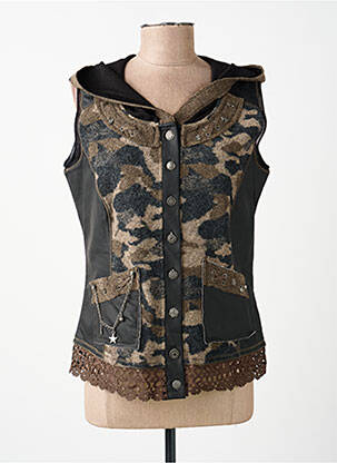 Gilet sans manche poches marron MERI & ESCA femme