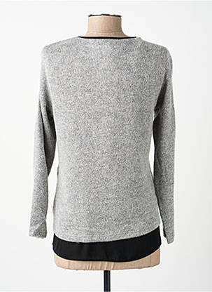 Pull tissage chiné manches longues gris MERI & ESCA femme
