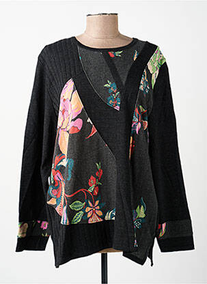 Pull tissage chiné manches longues gris GUY DUBOUIS femme
