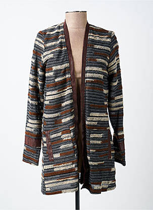 Gilet manches longues stretch marron MERI & ESCA femme