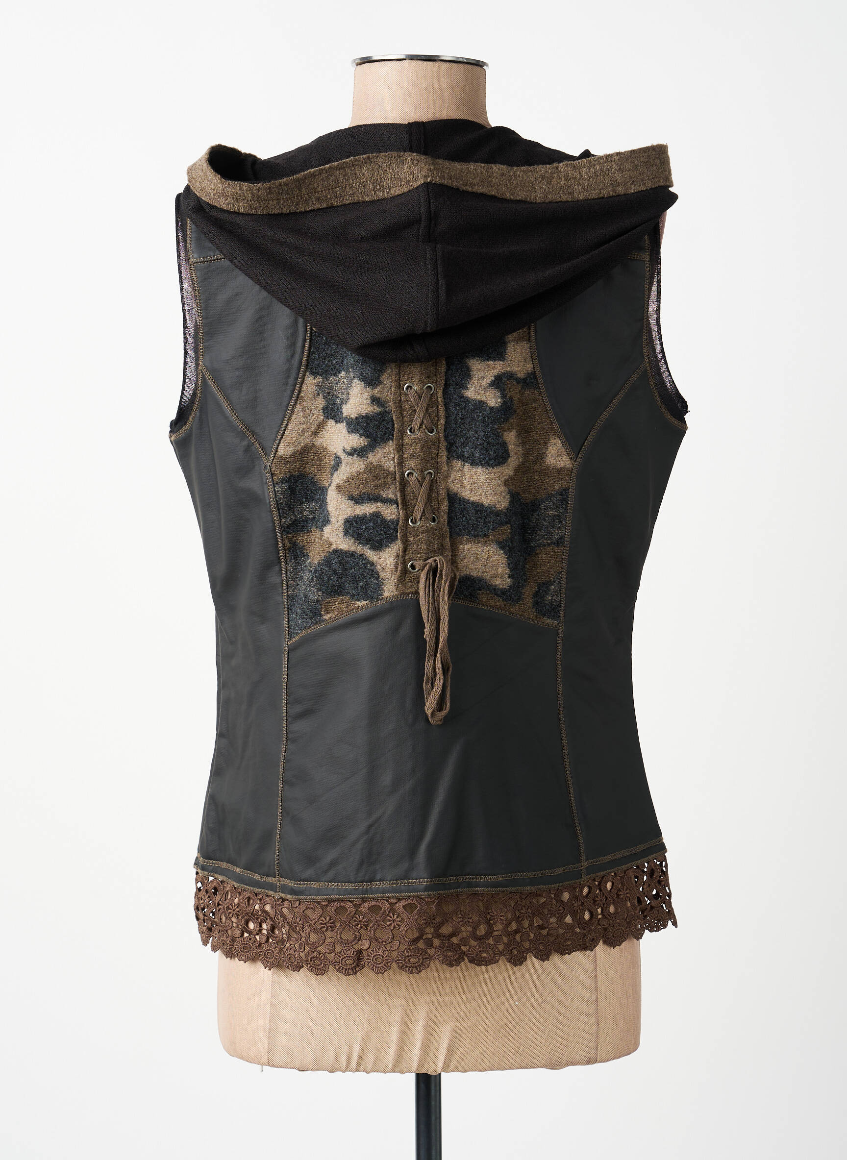 Gilet sans manche poches marron MERI & ESCA femme