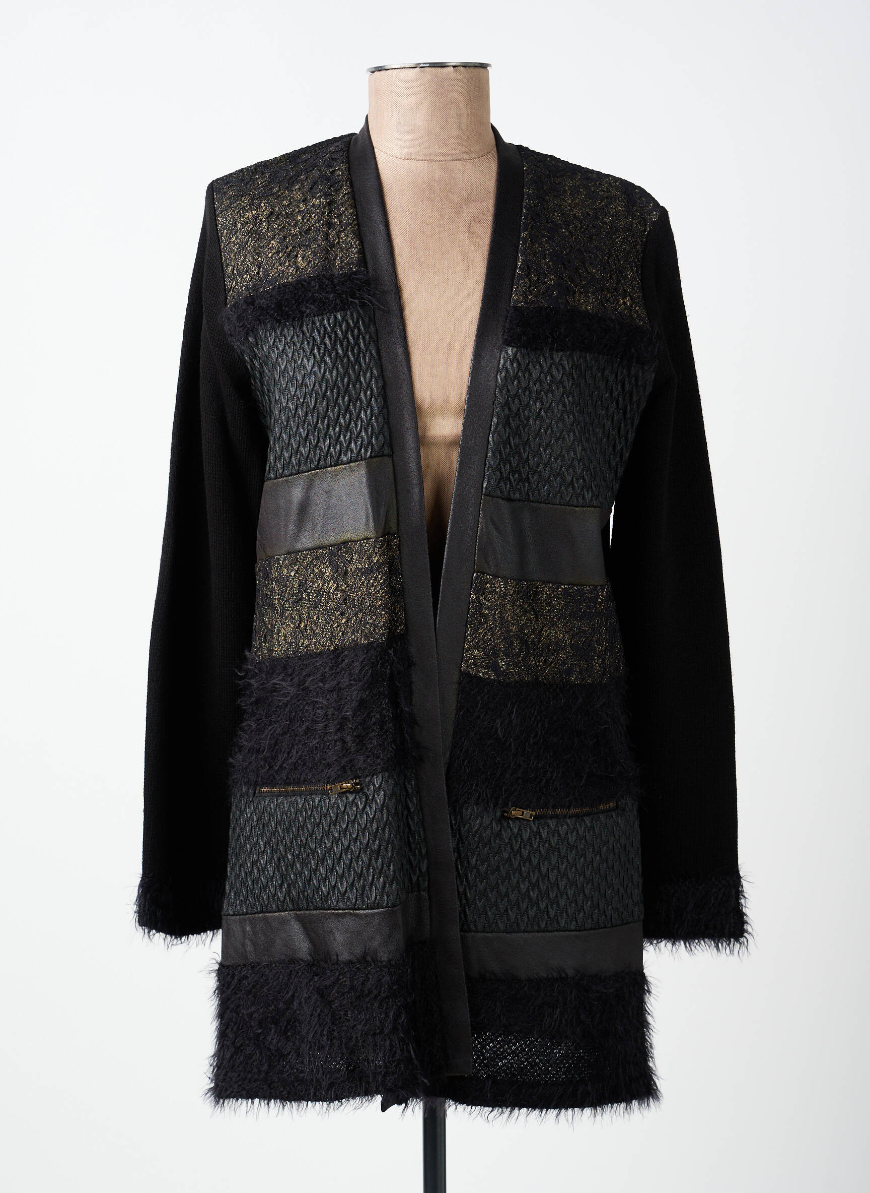 Gilet manches longues coupe cintrée noir MERI & ESCA femme