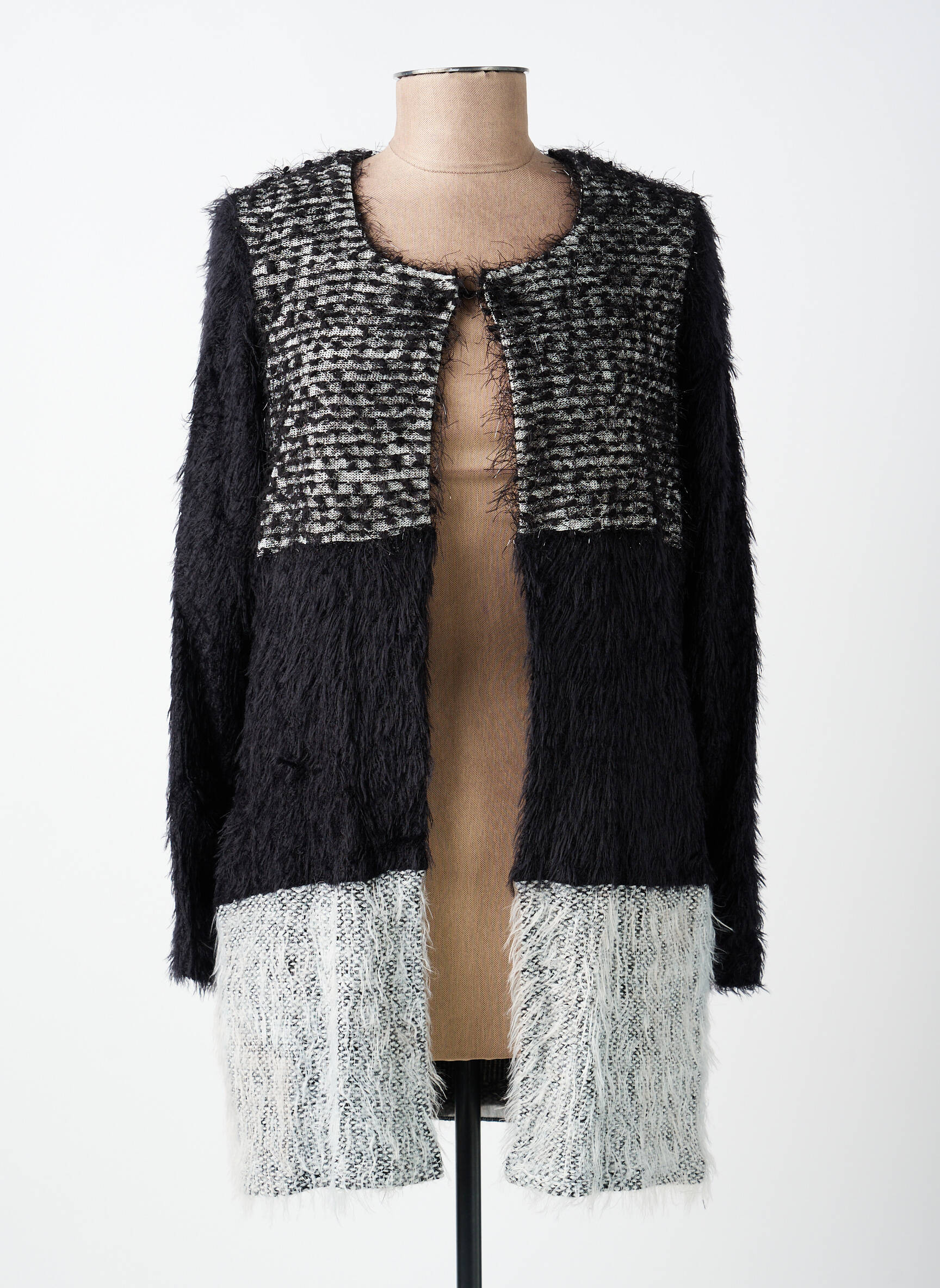Gilet manches longues col rond noir MERI & ESCA femme