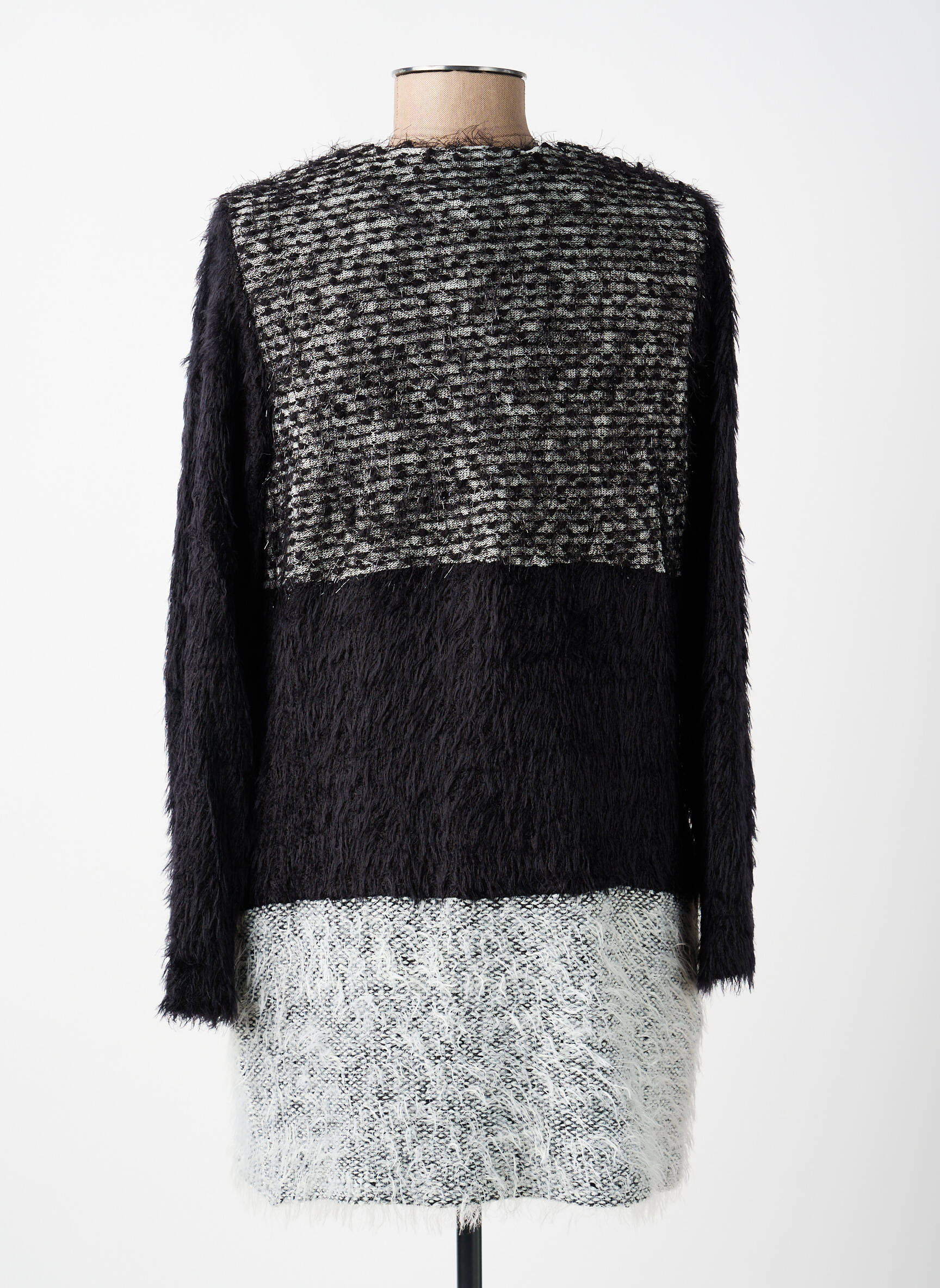 Gilet manches longues col rond noir MERI & ESCA femme