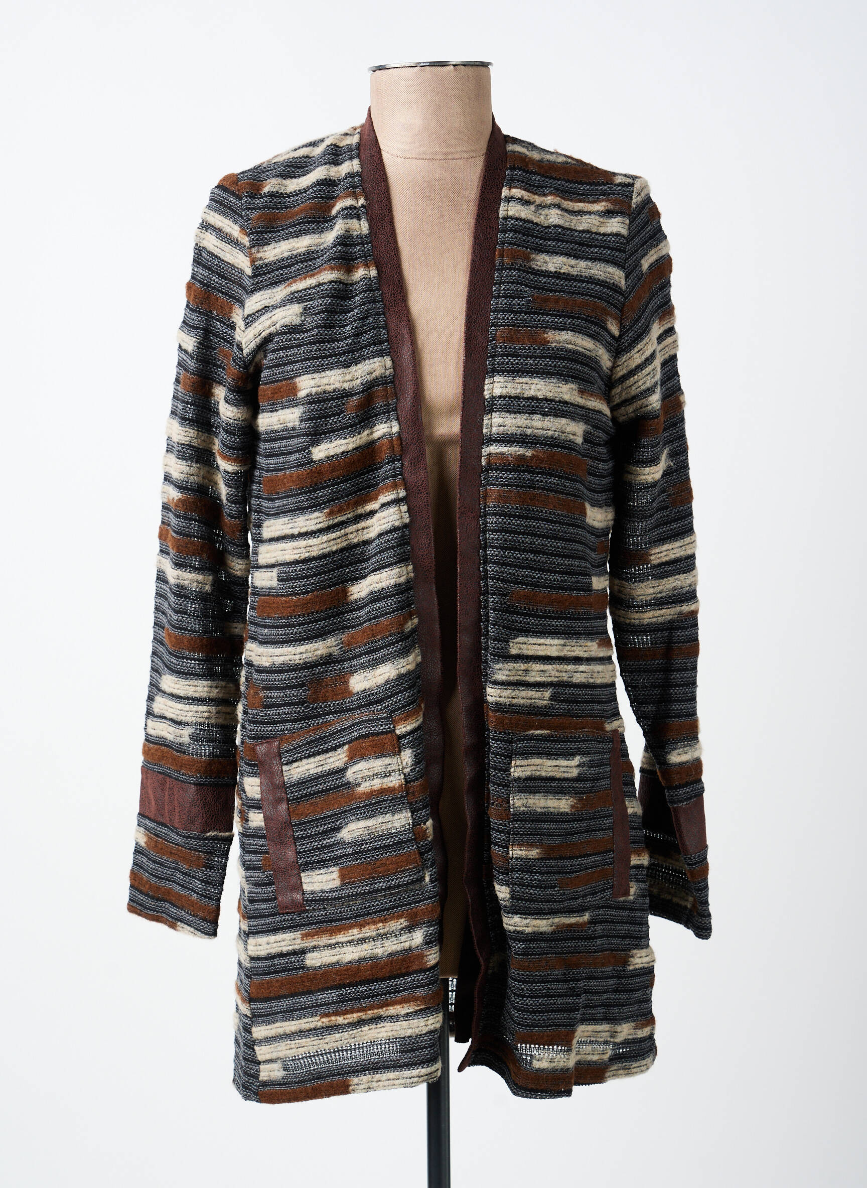 Gilet manches longues stretch marron MERI & ESCA femme