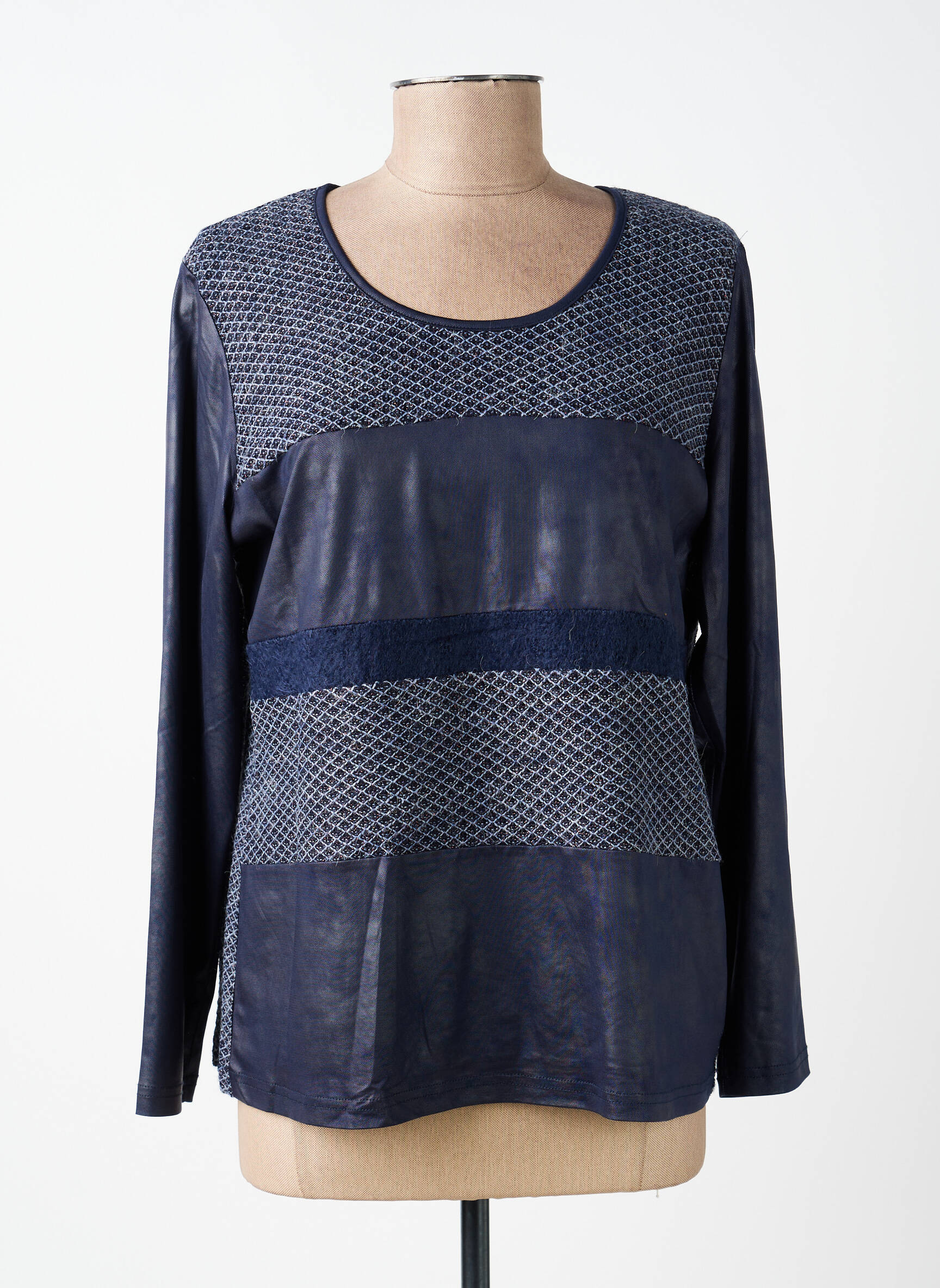 Top stretch manches longues bleu MERI & ESCA femme