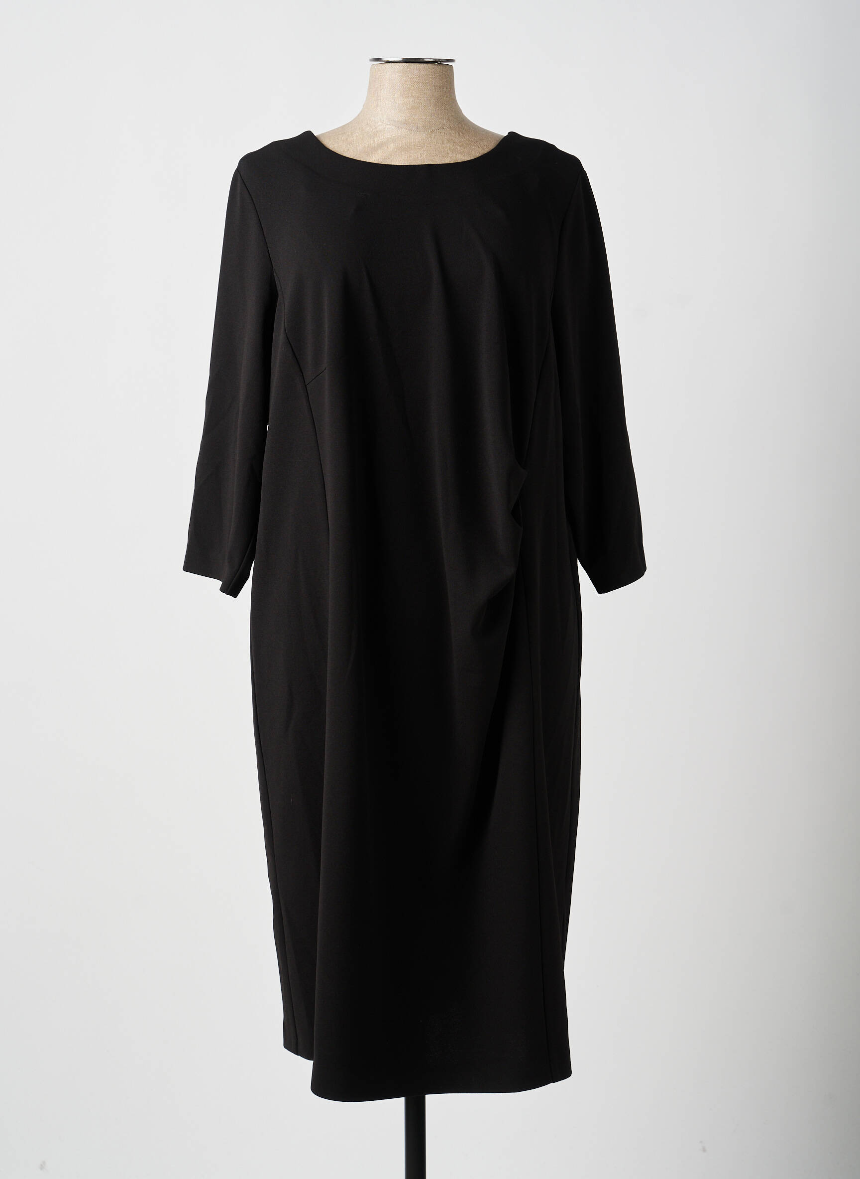 Robe mi-longue manches 3/4 manches 3/4 noir GUY DUBOUIS femme