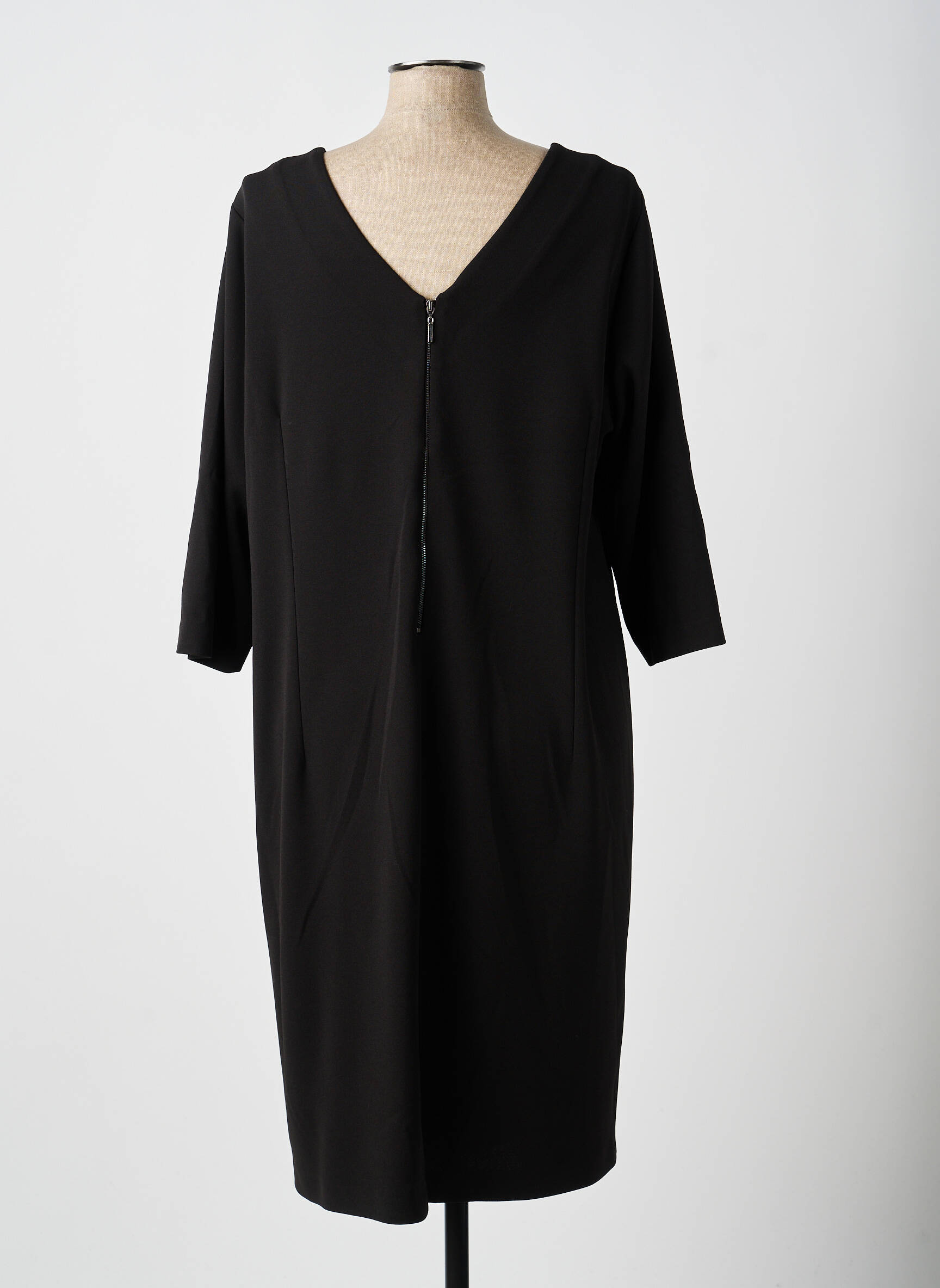 Robe mi-longue manches 3/4 manches 3/4 noir GUY DUBOUIS femme