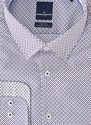 Chemise manches longues imprimé fantaisie bleu DANIEL HECHTER homme