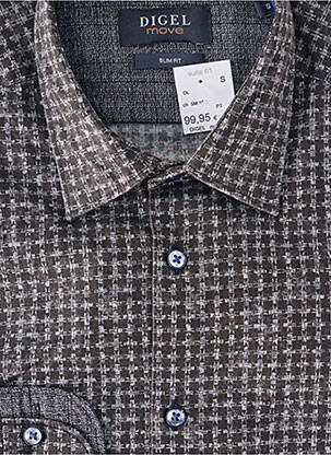 Chemise manches longues imprimé fantaisie gris DIGEL homme