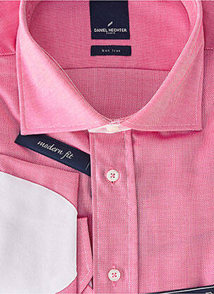 Chemise manches longues coupe droite rose DANIEL HECHTER homme