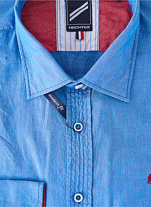 Chemise manches longues coupe droite bleu HECHTER STUDIO homme