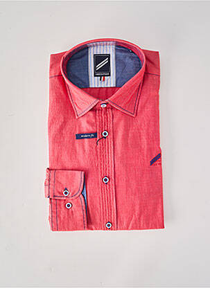 Chemise manches longues coupe droite rouge HECHTER STUDIO homme
