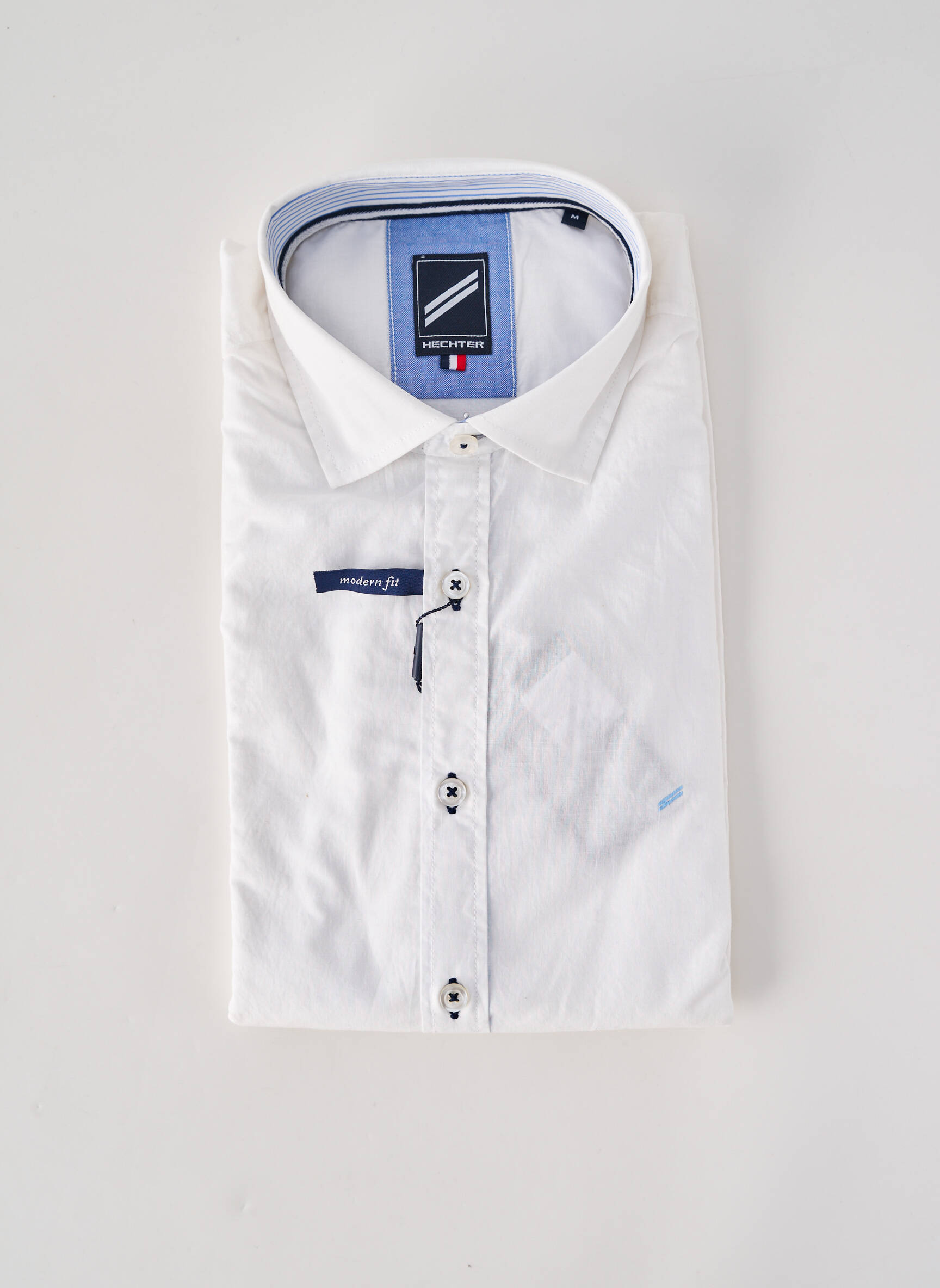 Chemise manches longues coupe droite blanc HECHTER STUDIO homme
