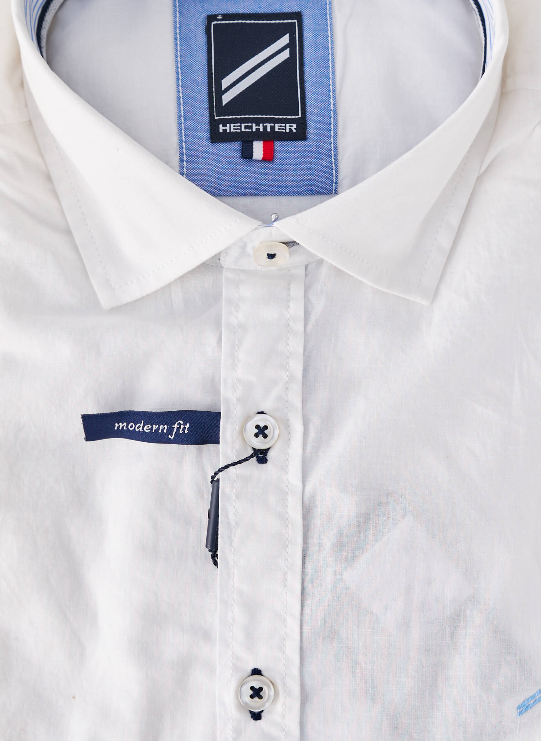 Chemise manches longues coupe droite blanc HECHTER STUDIO homme