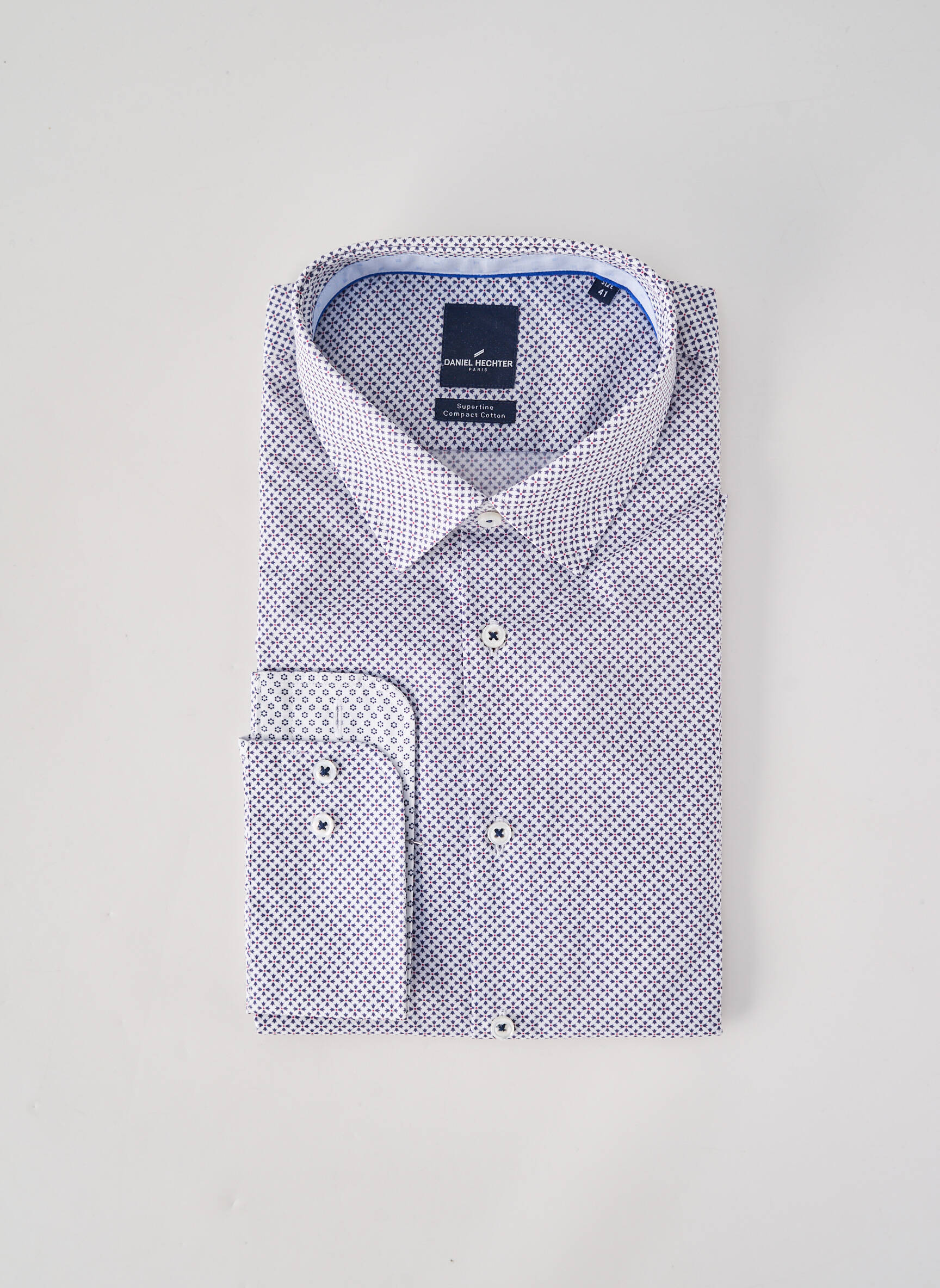 Chemise manches longues imprimé fantaisie bleu DANIEL HECHTER homme