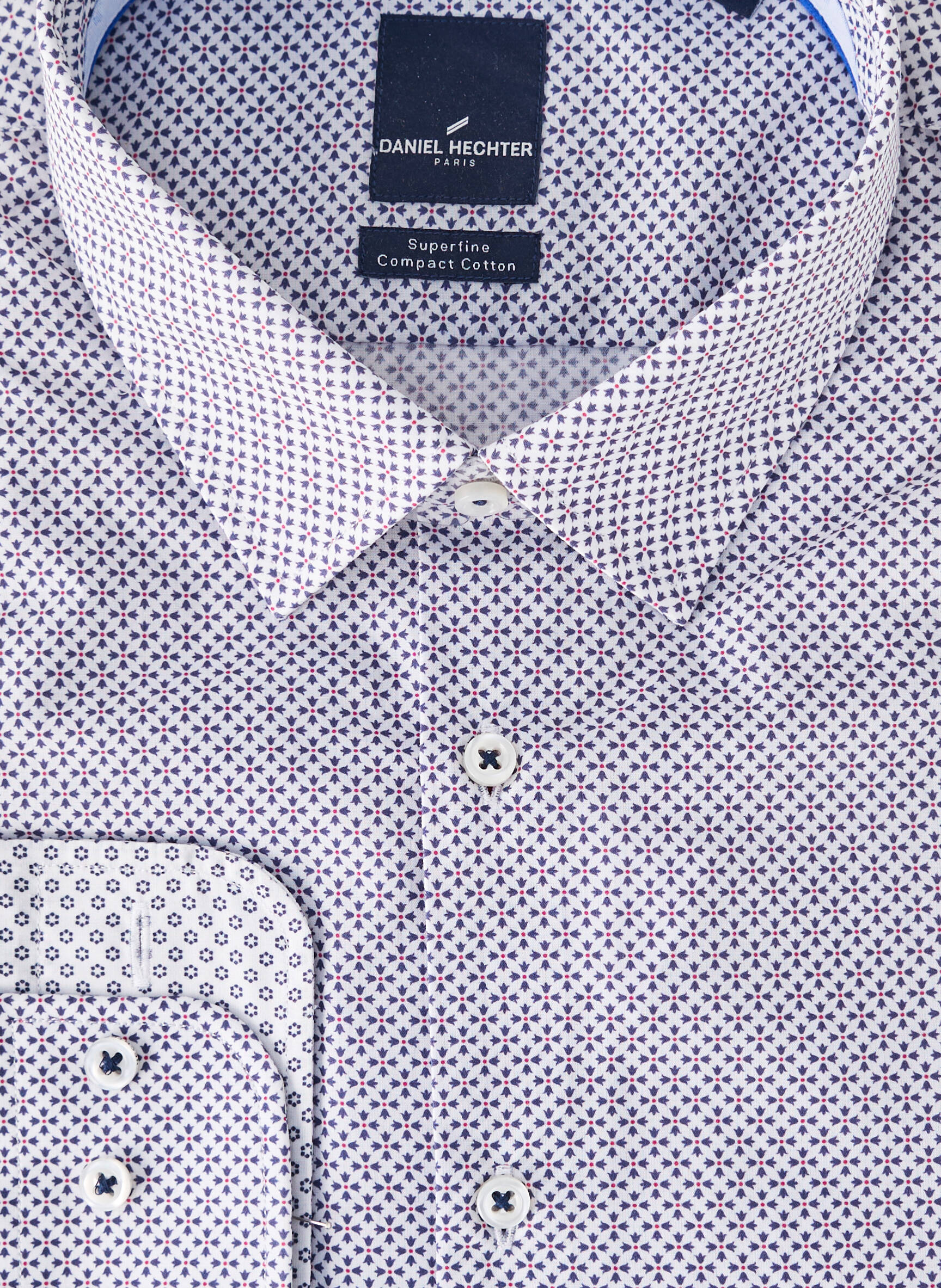 Chemise manches longues imprimé fantaisie bleu DANIEL HECHTER homme