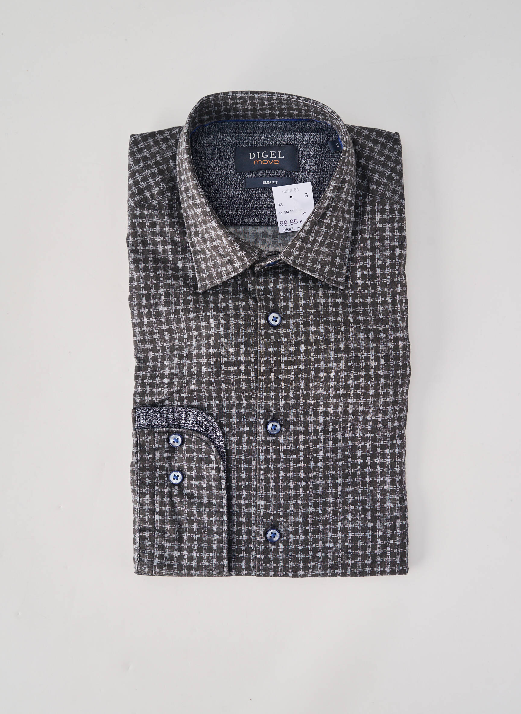 Chemise manches longues imprimé fantaisie gris DIGEL homme