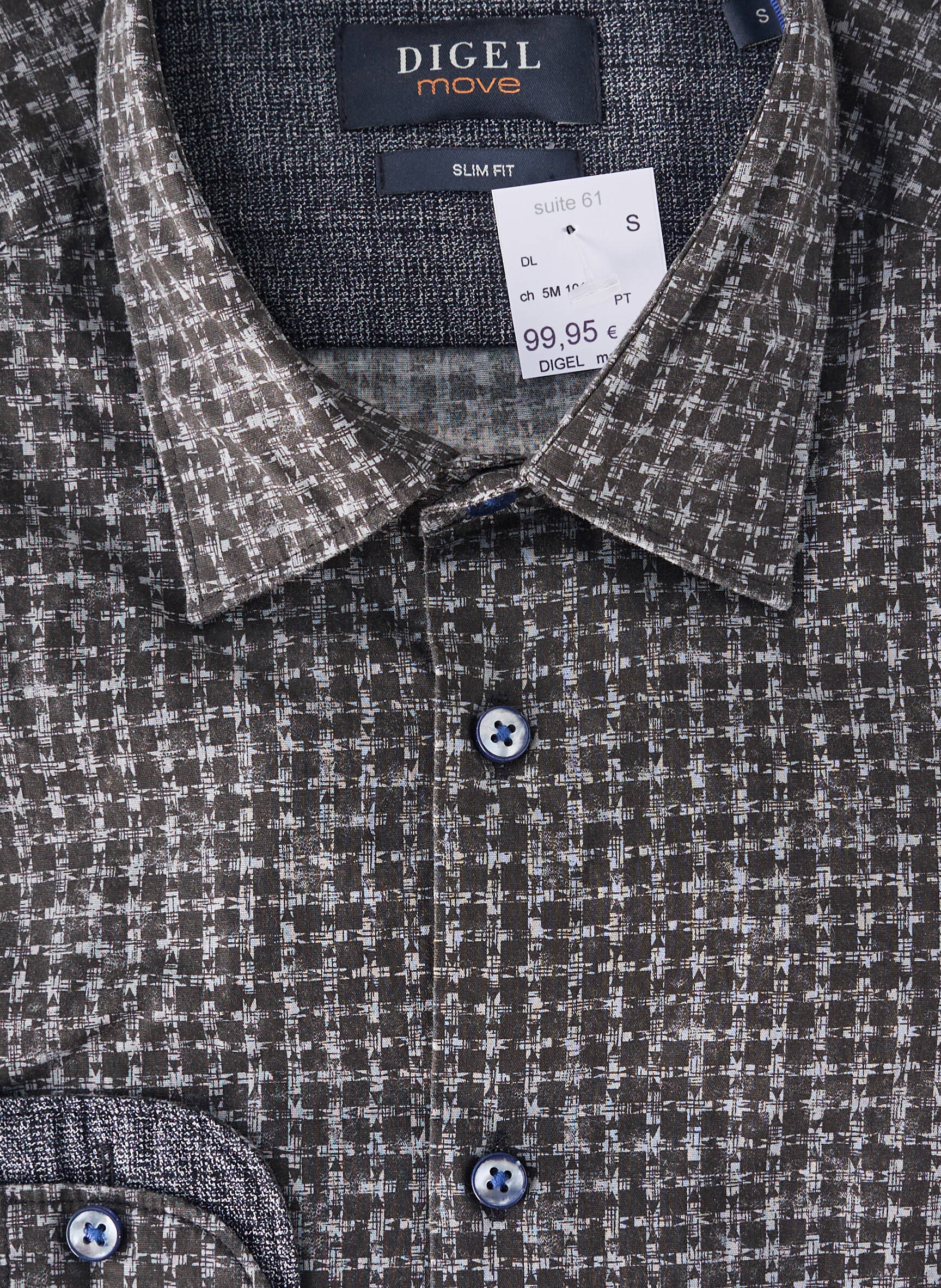 Chemise manches longues imprimé fantaisie gris DIGEL homme