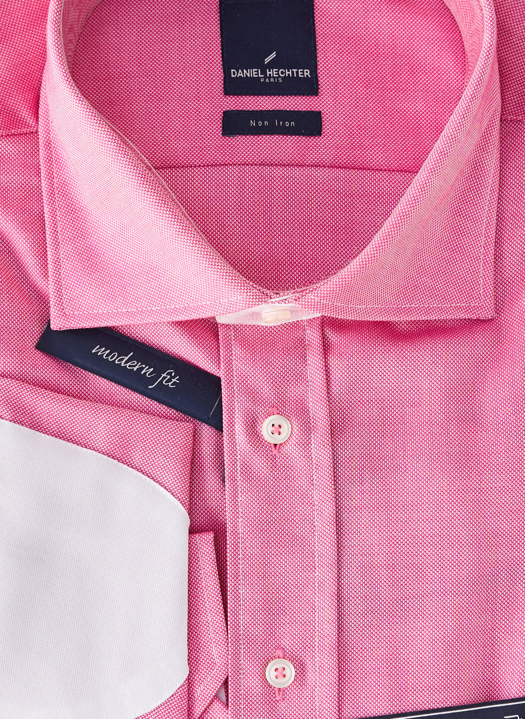 Chemise manches longues coupe droite rose DANIEL HECHTER homme