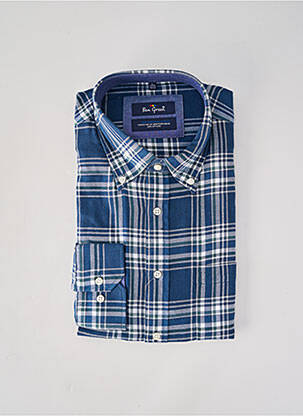 Chemise manches longues coupe droite bleu BEN GREEN homme