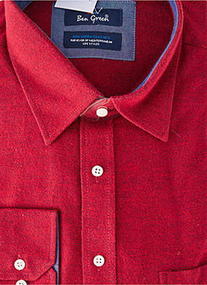 Chemise manches longues poches rouge BEN GREEN homme
