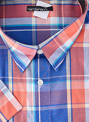 Chemise manches courtes imprimé carreaux bleu HENDERSON homme