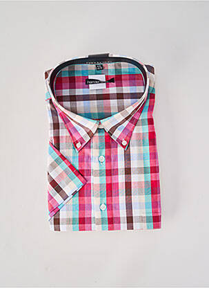 Chemise manches courtes imprimé carreaux rouge HENDERSON homme